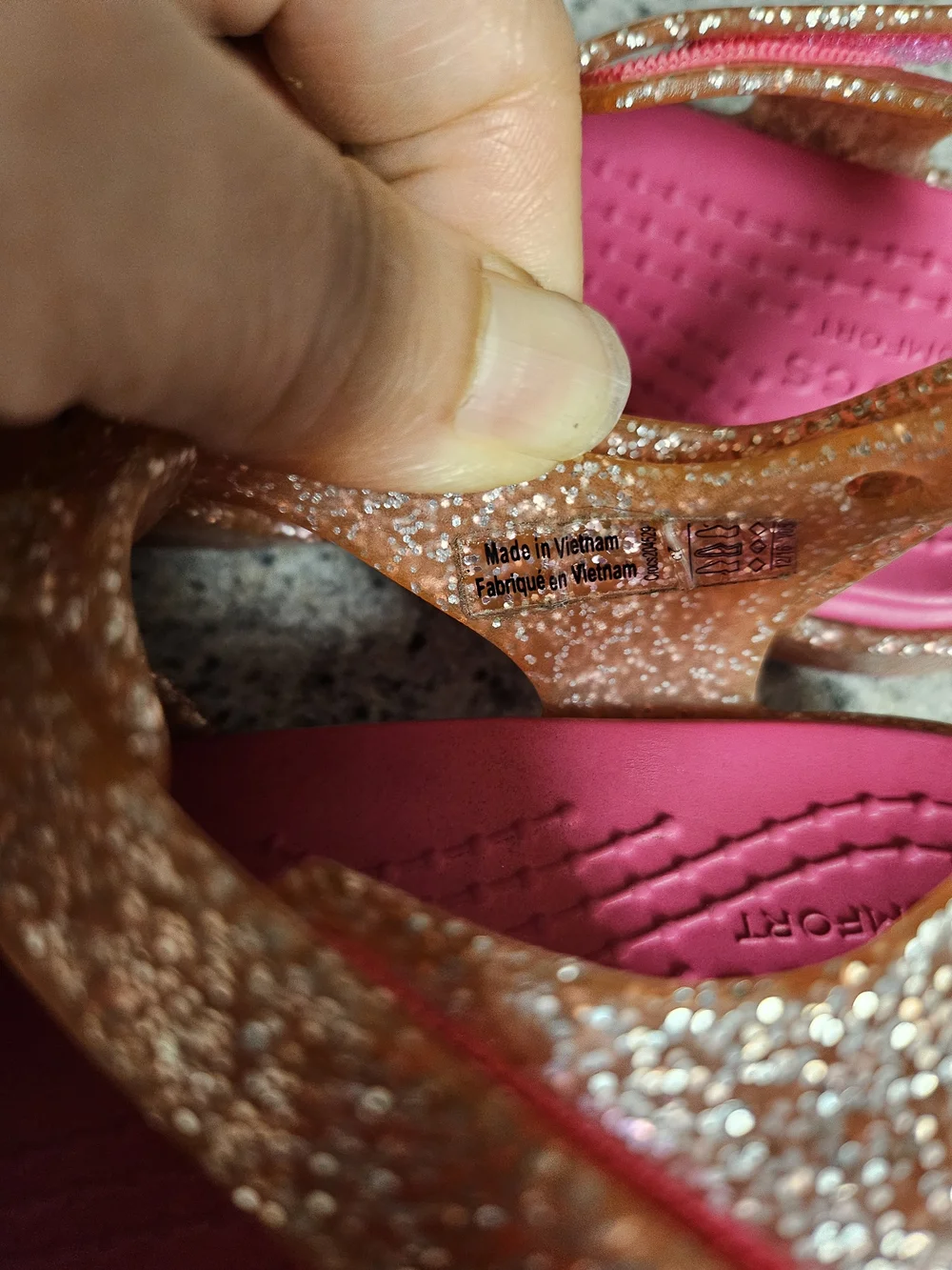 CROCS glittery rose